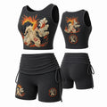 Women's Anime-Print Tank Top And Shorts Sports Set