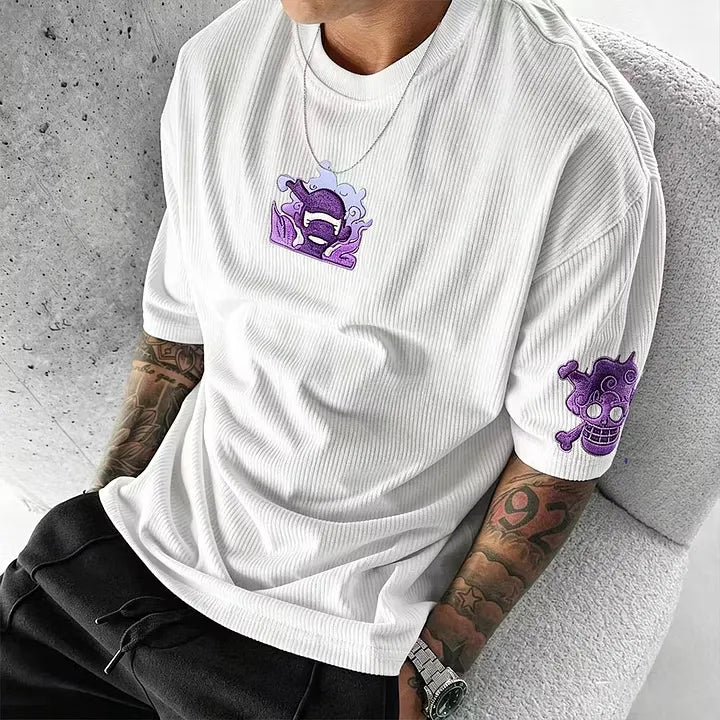 Unisex Anime Inspired Vintage Corduroy T-Shirt