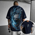 Unisex Anime-Style Retro Corduroy Oversized T-Shirt