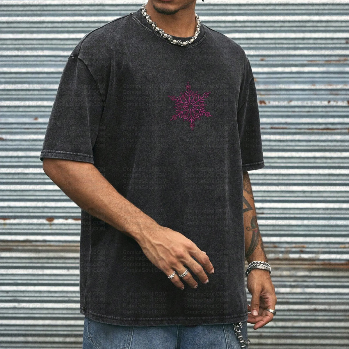 Unisex Anime Inspired Vintage Washed T-Shirt