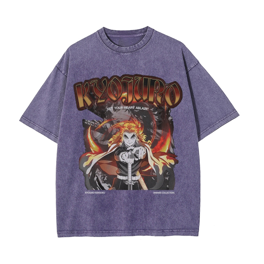 Kyojuro Rengoku Vintage Oversized T-Shirt | KNY