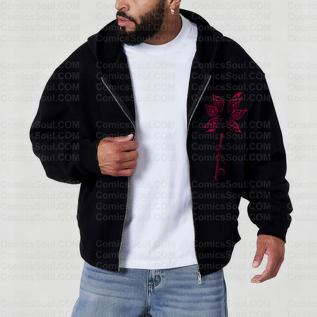 Unisex Graphic Streetwear Vintage Zipper Cardigan Plush Hoodie