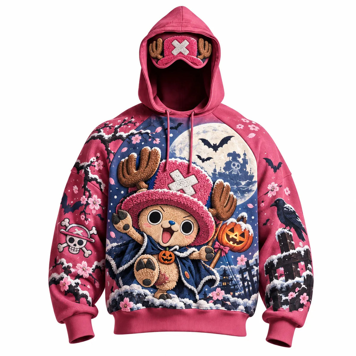 Halloween Anime-Print Hoodie
