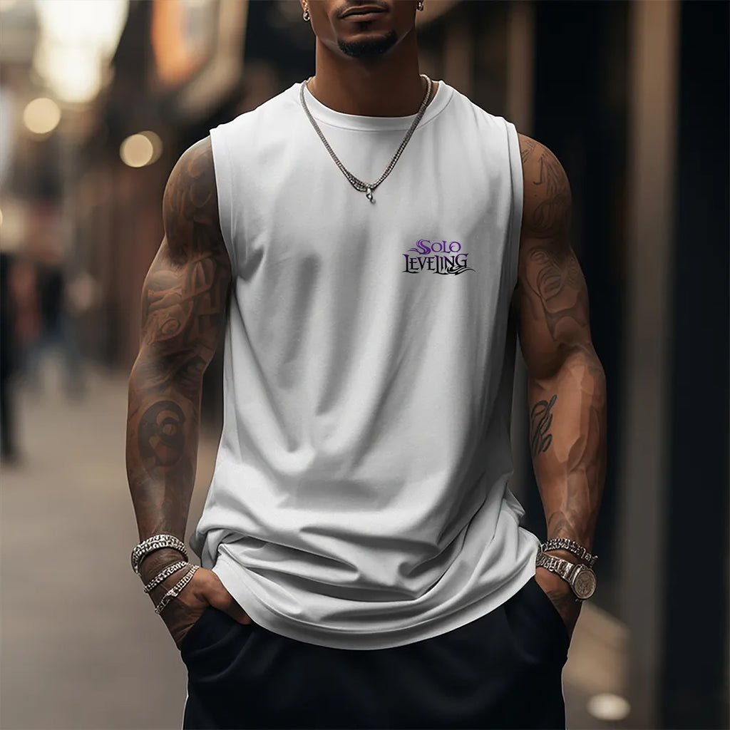 Oversized Anime Print Gym Tank Top