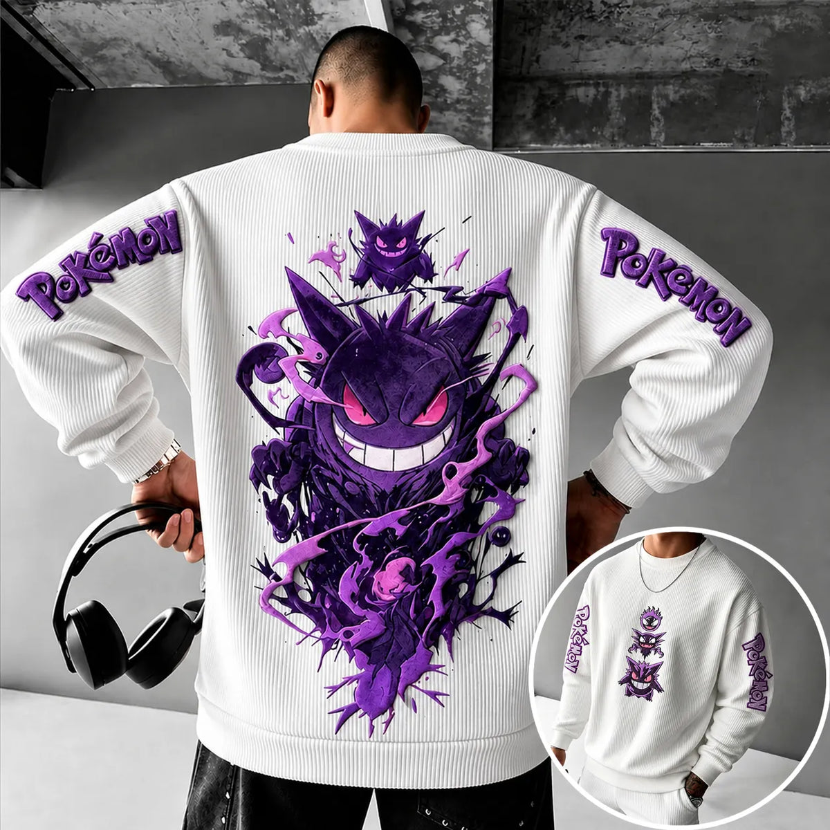 Unisex Anime-print Crewneck Sweatshirt