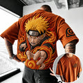 Unisex Anime-Style Retro Corduroy Oversized T-Shirt
