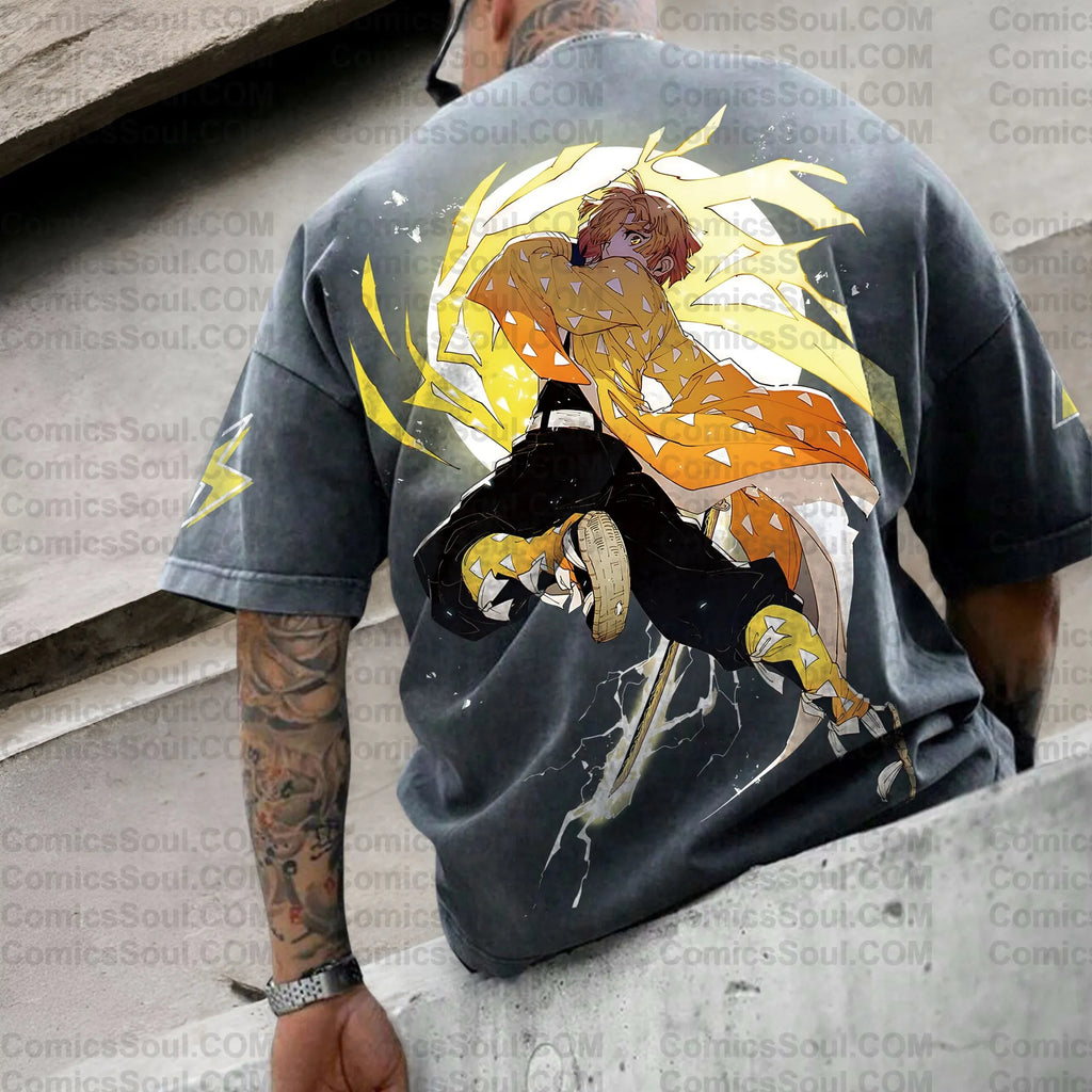 Vintage 3D Direct Inkjet Printed Washed Unisex T-Shirt
