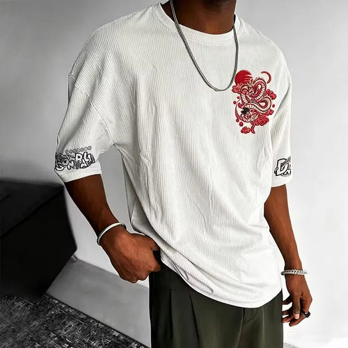 Anime Vintage Waffle Knit T-Shirt