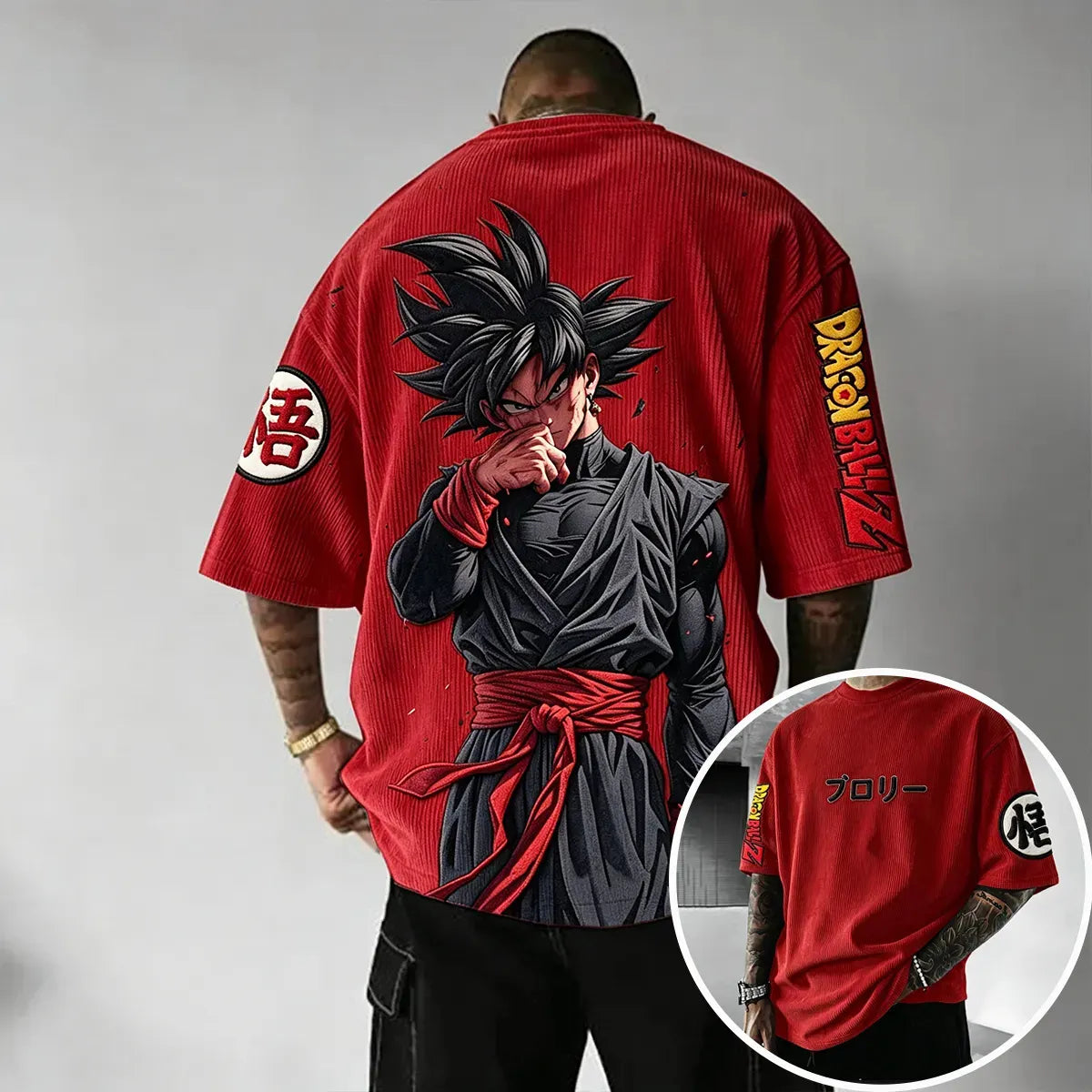 Unisex Anime Inspired Vintage Corduroy T-Shirt