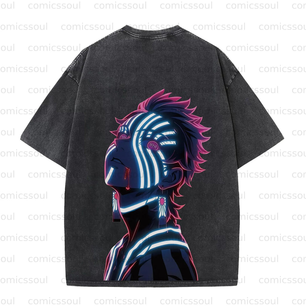 Vintage 3D Direct Inkjet Printed Washed Unisex T-Shirt