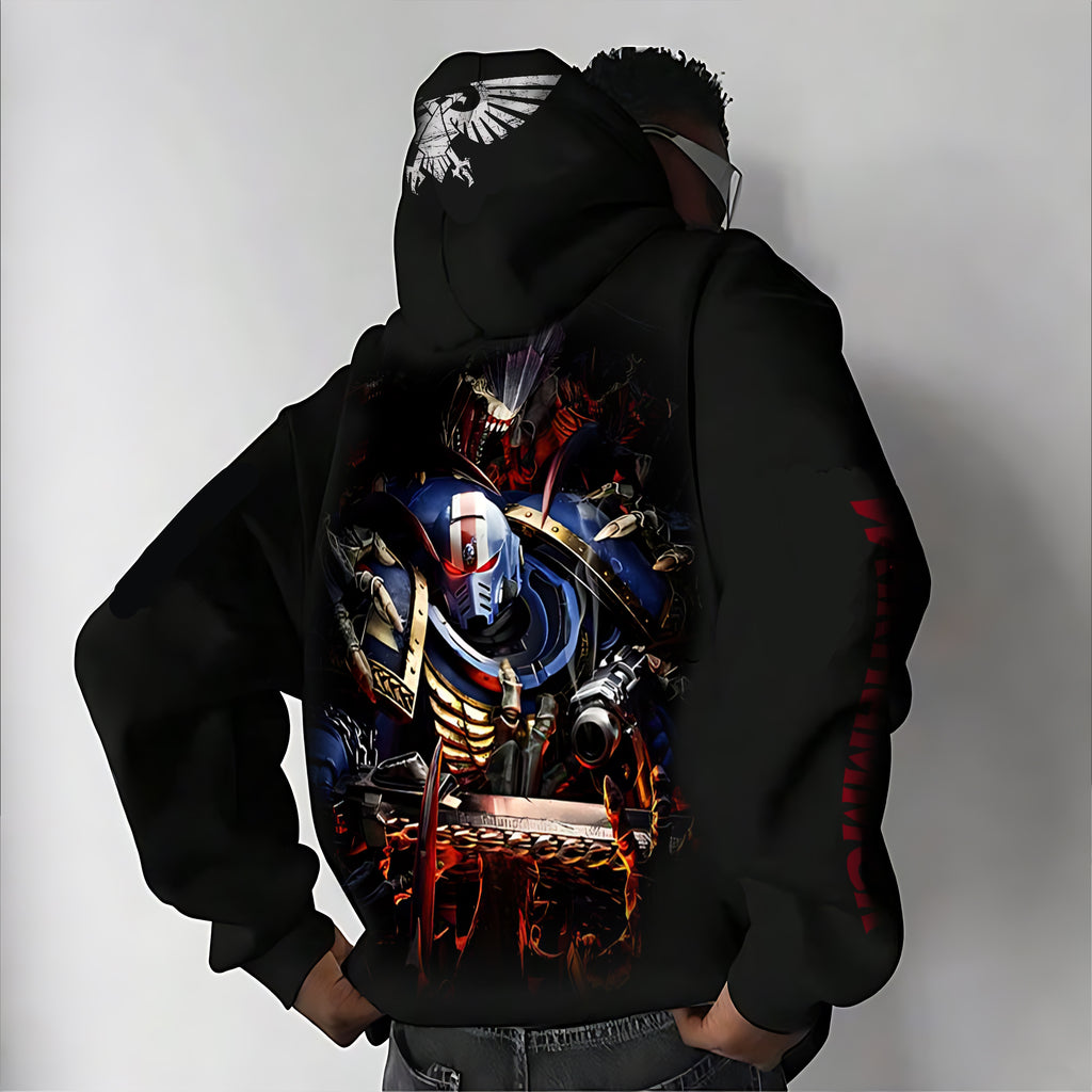 "Space Marine" Streetwear Vintage Hoodie丨WH40K