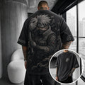 Unisex Anime-Style Retro Corduroy Oversized T-Shirt