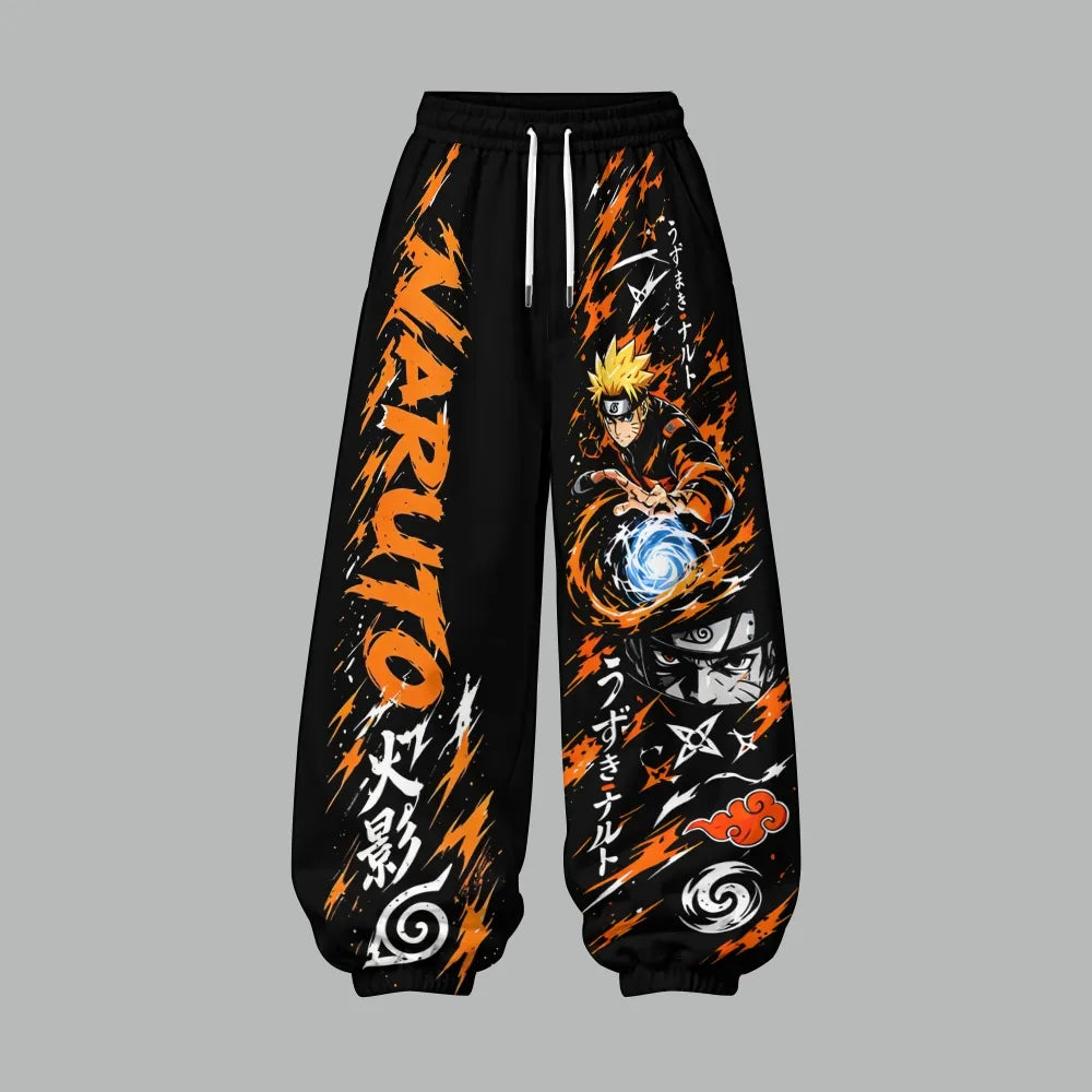 Naruto Uzumaki Women's Cropped Long Sleeve Hoodie & High Waist Jogger Pants Two Piece Tracksuit Set