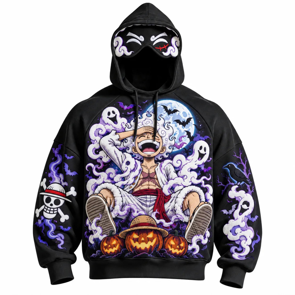 Halloween Anime-Print Hoodie