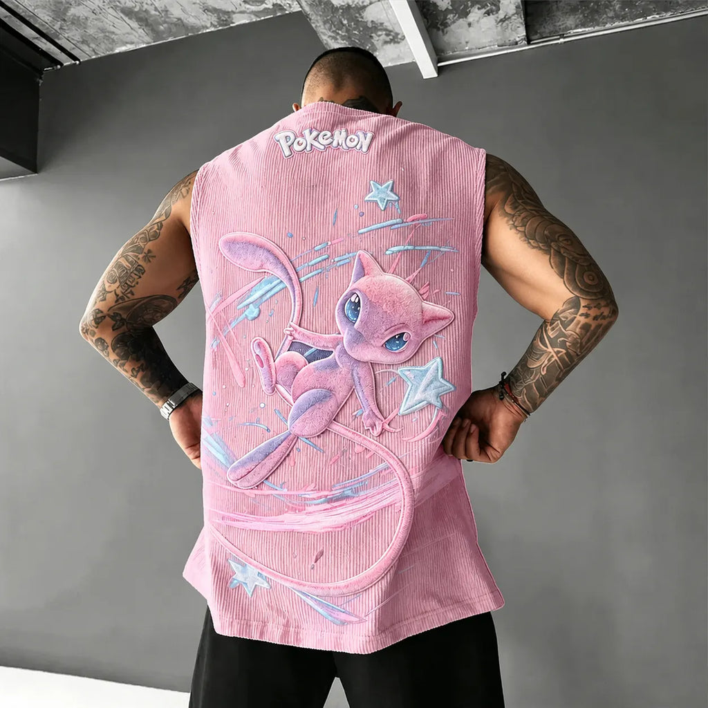 Unisex Anime-Style Retro Corduroy Tank Top
