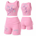 Women's Anime-Print Tank Top And Shorts Sports Set