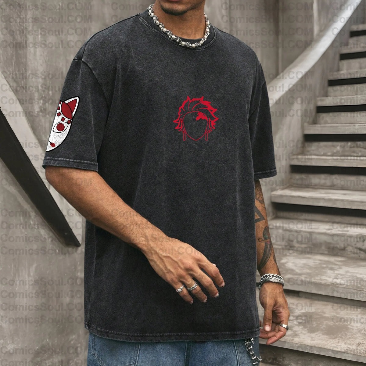 Vintage 3D Direct Inkjet Printed Washed Unisex T-Shirt
