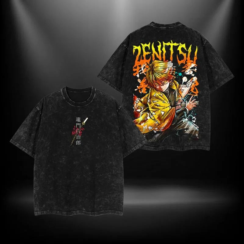 Zenitsu - KNY Clothing Washed Cotton T-Shirt