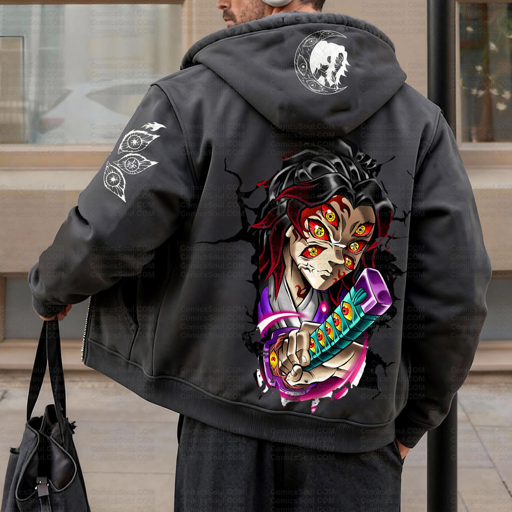 Unisex Graphic Streetwear Vintage Zipper Cardigan Plush Hoodie