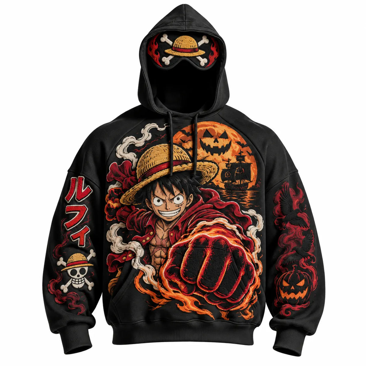Halloween Anime-Print Hoodie