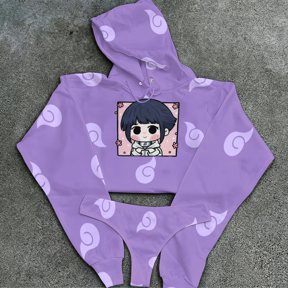 NARUTO Women's Hooded Thicken Suit Set | Anime Graphic