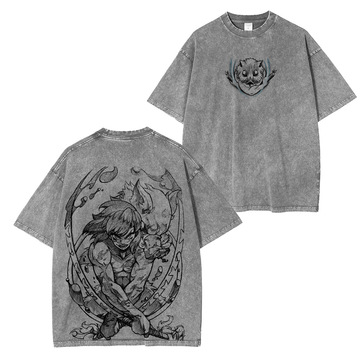 Hashibira Inosuke,Anime Unisex Washed T-Shirt| KNY