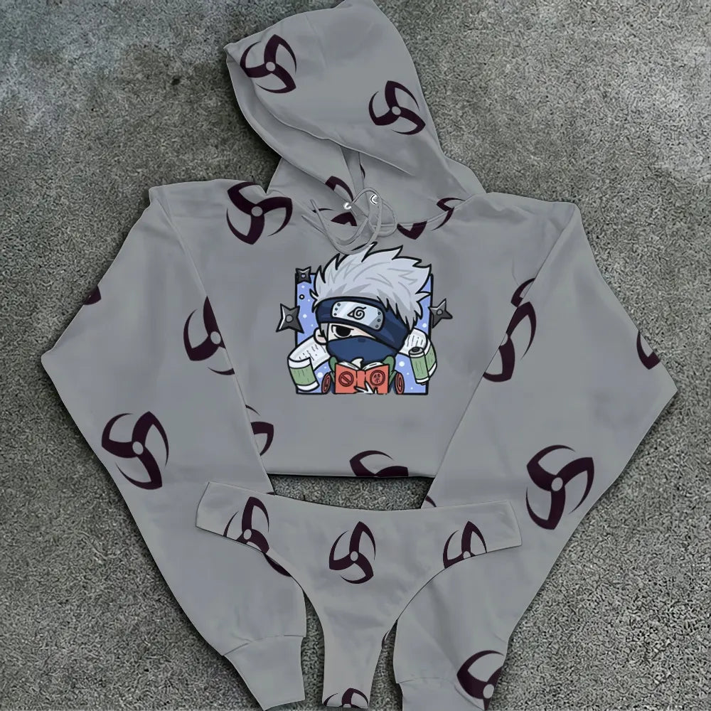 NARUTO Women's Hooded Thicken Suit Set | Anime Graphic