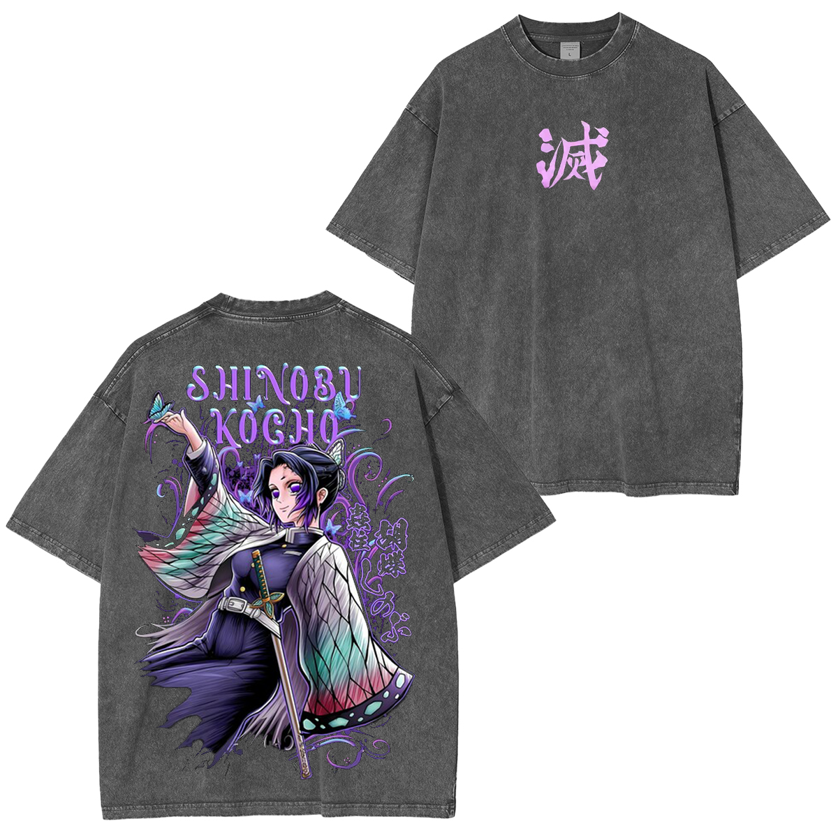 Kochou Shinobu ,KNY Anime Unisex Washed T-Shirt