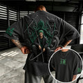 Unisex Anime-Style Retro Corduroy Oversized T-Shirt