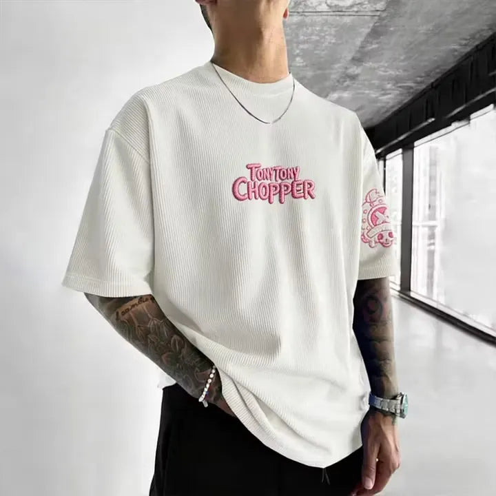 Unisex Anime Inspired Vintage Corduroy T-Shirt