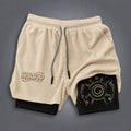 Unisex Double-layer Shorts With Anime Print