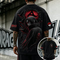 Unisex Anime-Style Retro Corduroy Oversized T-Shirt