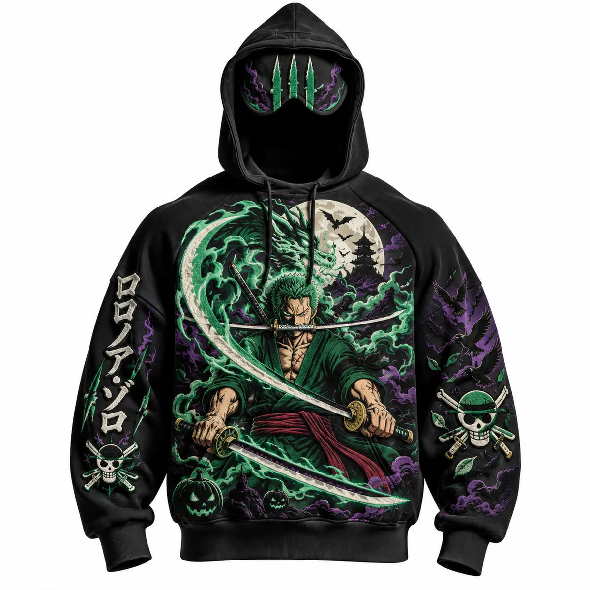 Halloween Anime-Print Hoodie