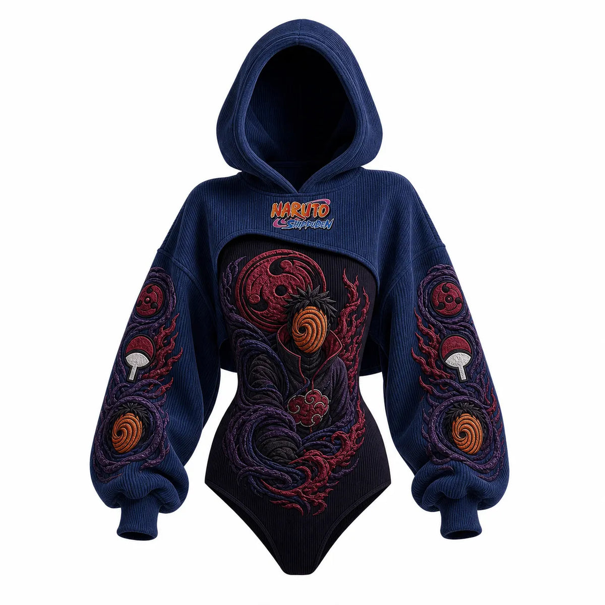 Women's Anime-Print Hooded Romper Set