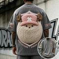 Unisex Short-Sleeve Corduroy T-Shirt With Anime Print