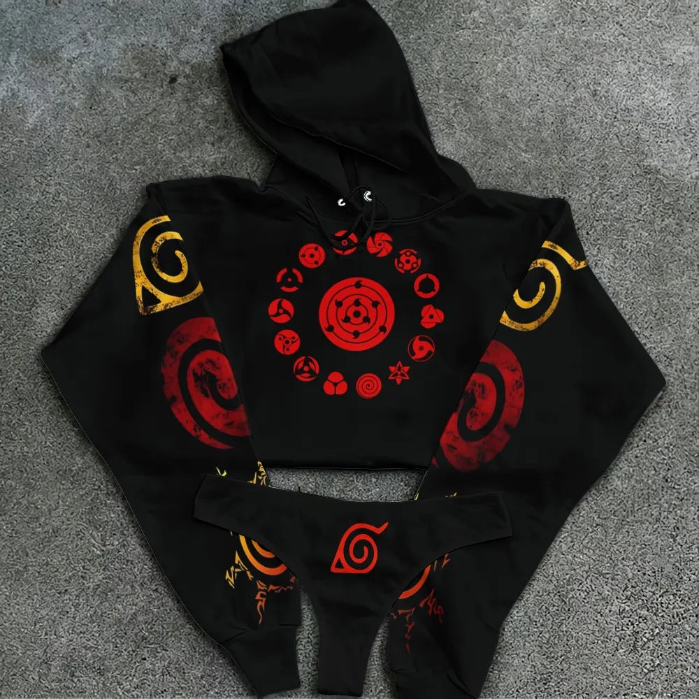 NARUTO Women's Hooded Thicken Suit Set | Anime Graphic