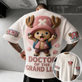 Unisex Short-Sleeve Corduroy T-Shirt With Anime Print