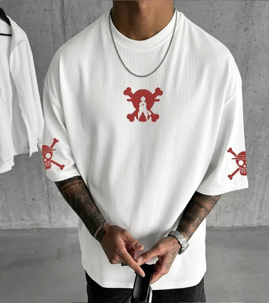 Unisex Anime Inspired Vintage Corduroy T-Shirt