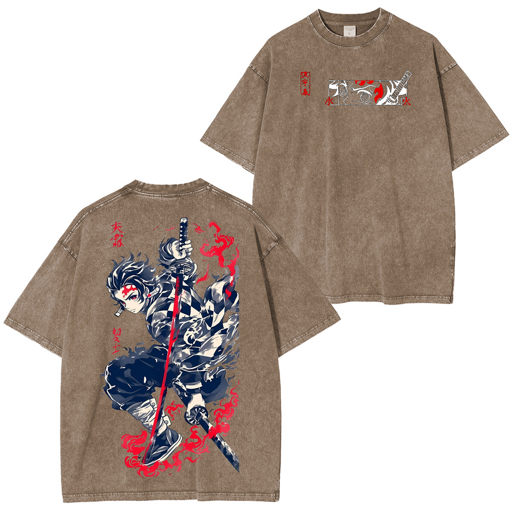 Kamado Tanjiro ,KNY Anime Unisex Washed T-Shirt
