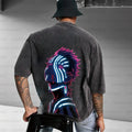 Vintage 3D Direct Inkjet Printed Washed Unisex T-Shirt