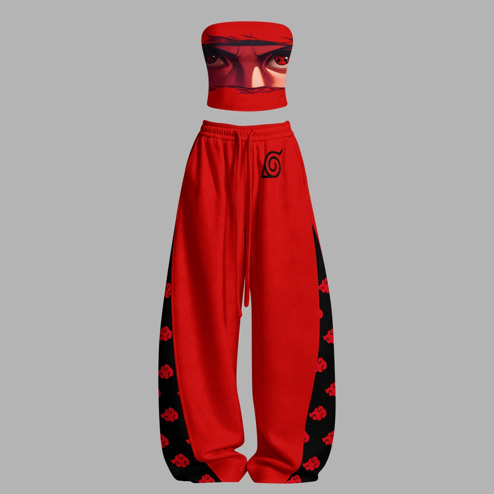 NARUTO Tight Casual Camisole Tops & Elasticated Trousers Two-Piece Set | Anime Graphic