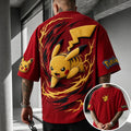 Unisex Anime-Style Retro Corduroy Oversized T-Shirt