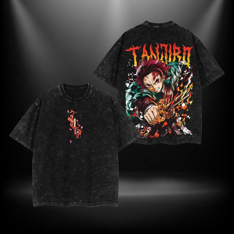 Tanjiro kamado - KNY Clothing Washed Cotton T-Shirt