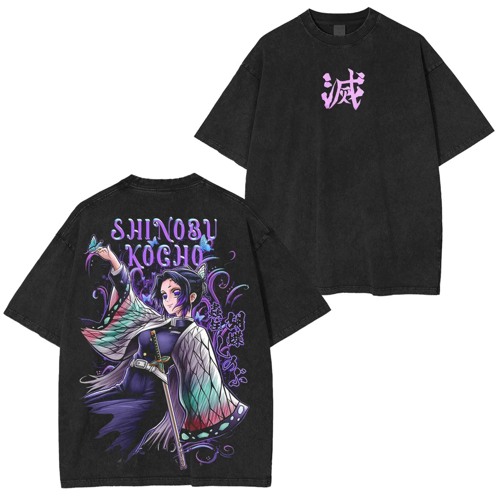Kochou Shinobu ,KNY Anime Unisex Washed T-Shirt