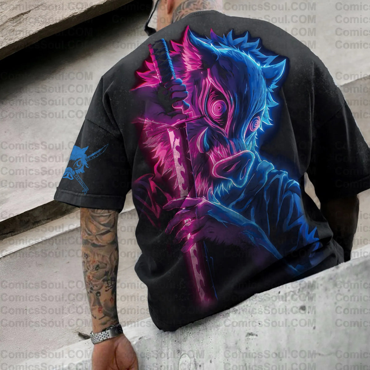 Vintage 3D Direct Inkjet Printed Washed Unisex T-Shirt