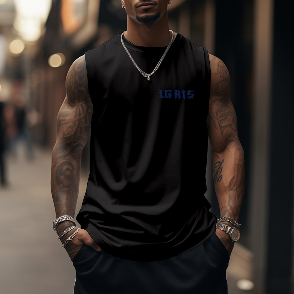 Oversized Anime Print Gym Tank Top