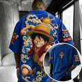 Unisex Anime-Style Retro Corduroy Oversized T-Shirt
