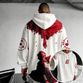 Unisex Retro Corduroy Hoodie With Anime-style Graphics