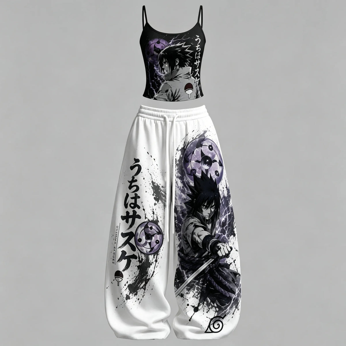 Naruto Top&Elasticated Trousers Two-Piece Set | Anime Graphic