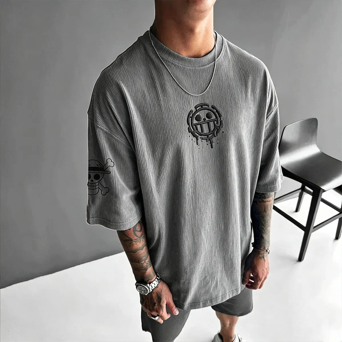 Unisex Anime Inspired Vintage Corduroy T-Shirt